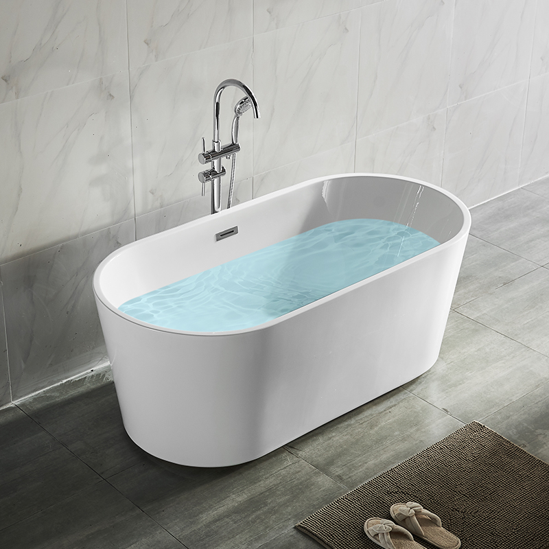 Modern White Bathroom Solid Surface Freestanding Bathtub for Hotel Project or home use
