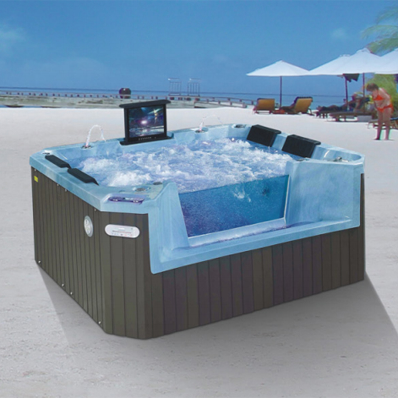 4 person outdoor spa bath tv spa, sexy massage batuth layout , acrylic corner spa bath